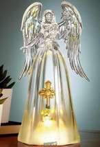 Angel with Lighted Cross Plastic and Clear 4&quot;Lx5&quot;Dx8&quot;H - £18.97 GBP