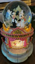 Disney MICKEY &amp; MINNIE MOUSE 70 years show biz Snow Globe lights music w... - $64.35
