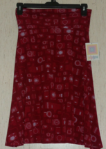 Nwt Womens Lu La Roe &quot;Azure&quot; Red W/ Camera Print Pull On Knit Skirt Size S Usa - £22.32 GBP