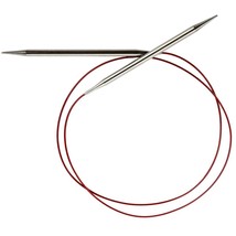CHIAOGOO 7040-1.5 40-Inch Red Lace Stainless Steel Circular Knitting Nee... - £17.29 GBP