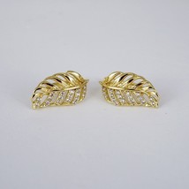 0.30Ct Round Lab Created Diamond Leaf Shape Stud Earrings 14k Yellow Gold Plated - $156.79