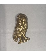 Antiqued Gold Tone Owl Brooch Pin Missing Lock Clip - $4.95