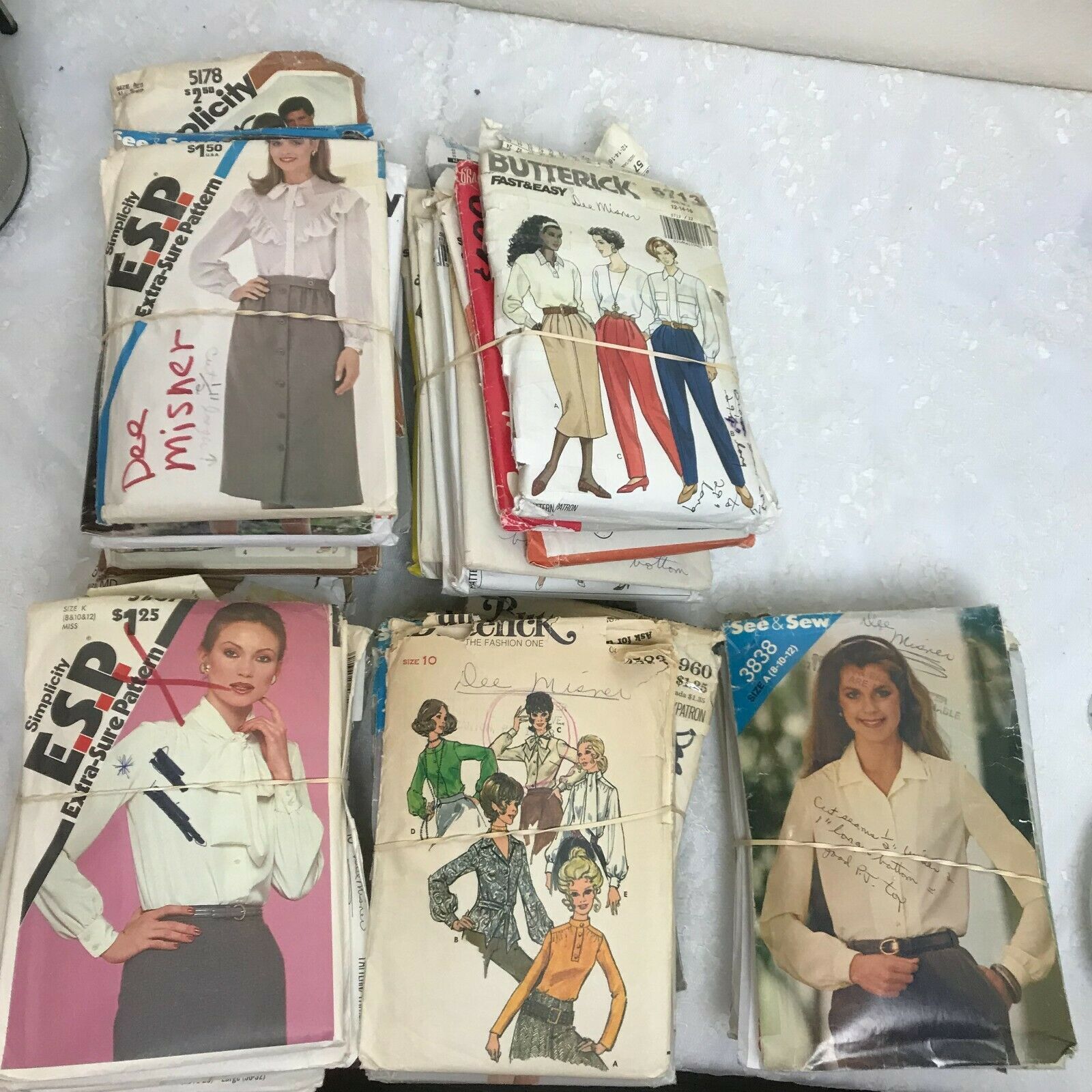 Lot of  10 Sewing Patterns  Paper for Journal Making  Precut 1970&#39;s to 1... - $5.00