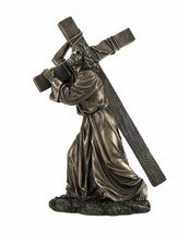 Scratch &amp; Dent Bronzed Jesus on the Way to Calvary Statue - £75.08 GBP