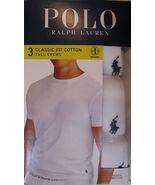 3 PACK POLO RALPH LAUREN MENS 1XL TO 6XL BIG &amp; TALL WHITE COTTON CREW T-... - $59.80
