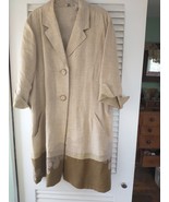 Vtg, J. Jill 100% Linen Three-Tone 3/4 Lenghth Coat w/ Embroidery/SZ. 2X - €51,21 EUR