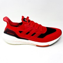Adidas UltraBoost 21 Vivid Red Solar Black Mens Running Shoes FY0387 - £80.08 GBP