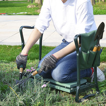 Folding Garden Kneeler Bench Thickend Soft Eva Pad Cushion Seat &amp; Tool Pouch Usa - £47.15 GBP