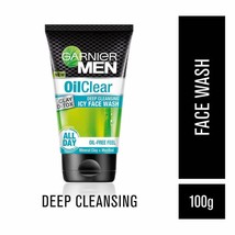 Garnier Men Oil Clear Clay D-Tox Deep Cleansing Icy Face Wash, 100gm (Pack of 1) - $10.29