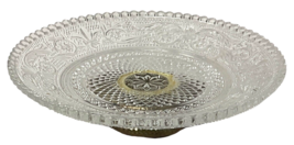 Crystal & Silver Plate Pedestal Server Candy Dish Plate Collectible  5.75" image 4