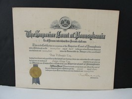 The Supreme Court of Pennsylvania Legal Document- Signed 1924,with Seal ... - £33.22 GBP