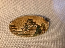 Vtg Leather Coin Purse Pagoda - $277.08 MXN