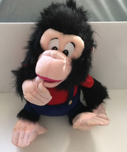 Stuffed animal thumb sucking monkey ape chip red and blue outfit classic... - $19.75