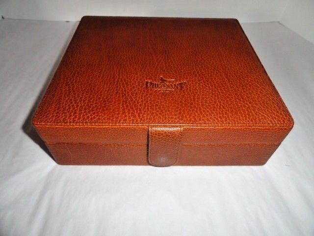 Humidor Pheasant Tan  Leather  Humidor made in Spain by RD Gomez - $145.00
