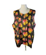 Anthony Richards Women&#39;s TShirt Tank Apron Black Floral Hippie Dbl Pocke... - $201.60 MXN