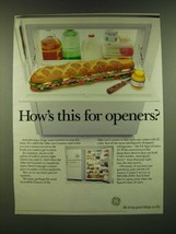 1990 General Electric SpaceCenter Refrigerator Ad - How&#39;s this for openers? - £14.78 GBP