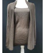 St. John Couture Knit 2 Pc Brown Gold Sparkle Cardigan Tank Top Set Size... - €181,20 EUR