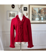 Vintage 90s Talbots Red Boiled Wool Blazer S - $36.00