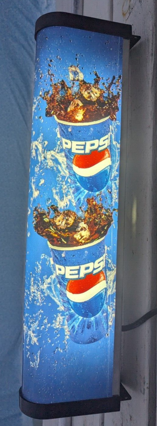 Pepsi Sign Light Up Vintage Fridge Counter Top Fountain Machine Sign - Read - $107.18