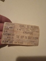 Vintage Ticket Stub Concert Summer Tour 2003 Y2K Atmosphere Hip Hop Roseland - $13.72