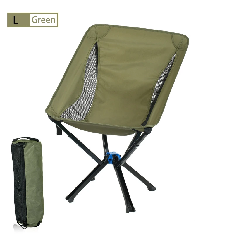  portable folding camping chair outdoor backpacking picnic travel one button quick open thumb200