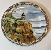 Split Rock Lighthouse Plate SIGNALS 5100 American Atelier At Home Porcelain 8&quot; - £9.55 GBP