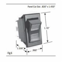 ss1106-aa-125-bg rocker switch, dpdt, on-off-on, 15a, amber indicator la... - $33.70