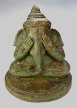 Ganesha - Antik Thai Stil Bronze Sitzender Ganesha Statue - 24cm/25.4cm - £407.82 GBP