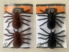 Spider Props 4 Pack: 2 Brown and 2 Black Tarantulas, Realistic Looking  - £23.73 GBP