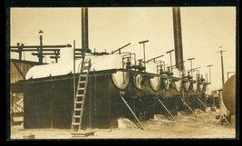 Vintage Real Photo Commercial Industrial Energy Natural Gas Tanks Storage - £11.60 GBP