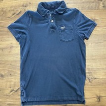 Vintage Abercrombie &amp; Fitch Polo Shirt Men&#39;s L Blue Muscle Fit Logo Pocket - $17.60