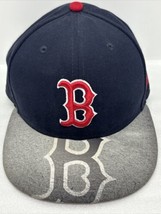 New Era MLB Boston Red Sox Fitted 7 3/8” Baseball Hat Cap Heatgered Gray... - £29.35 GBP