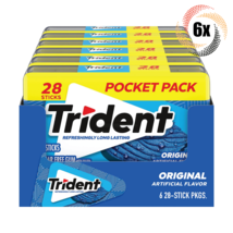 Full Box 6x Packs Trident Pocket Pack Original Chewing Gum | 28 Sticks Per Pack - £21.37 GBP