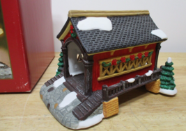 Vintage Retired St. Nicholas Square Christmas Village House Covered Bridge 1997 - £14.03 GBP