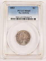 1883 5C Liberty Nickel NO CENTS Graded by PCGS as MS-65 - $530.26