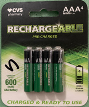 AAA Rechargeable Batteries 4pk Up To 600MAh Charged &amp; Ready To Use - $11.76