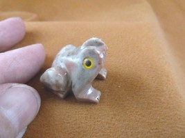 (Y-FRO-14) little White FROG carving gemstone SOAPSTONE love amphibian f... - $8.59