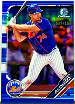 Hot Blue Sp Pete Alonso Rookie Refractor 2019 Bowman Chrome #BCP127 Serial /150 - £279.73 GBP