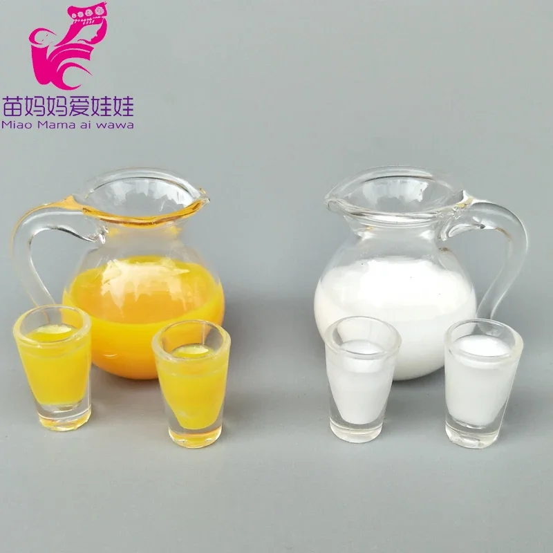 Mini Orange and Milk Juice in Pot and Cup Doll House Diy Decoration  Charm Food - £5.92 GBP+