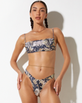 Motel Rocks Reema Bikini Top IN Abstract Farfalla Oro (MR80) - £16.65 GBP