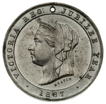 1887 Gran Bretaña Reina Victoria Dorado Aniversario Medalla - $48.38