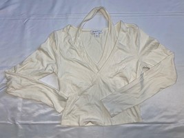 MSRP $29 And Now This Womens Ribbed Halter-Neck Top Cream Size Small - $5.94