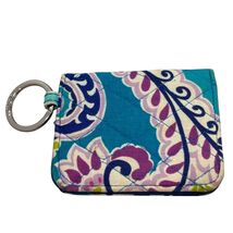 Vera Bradley Waikiki Paisley Print Quilted ID Wristlet Keychain Wallet - $9.60