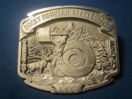 Pewter Belt Buckle ROCKY MOUNTAIN BRAKE SUPPLY 1998 [j20e]  - $23.04