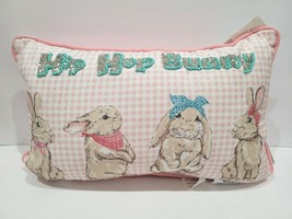 Easter Bunny Rabbits HIP HOP Throw Pillow Home Decor 10&quot; x 16&quot; NEW - £30.02 GBP