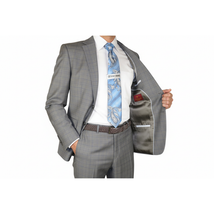 Men Suit BERLUSCONI Turkey Italian Wool 180's Glenn Plaid K230-12 Gray Blue image 2