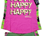 DUCK DYNASTY WOMEN&#39;S Tank Top Short Lounge Set Pink Green HAPPY 2XL NEW ... - $15.83