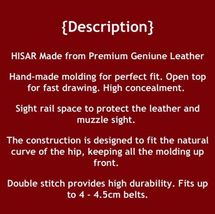 Fits Ruger SR 22P/ 22 LR 3.5”BBL Leather Belt Holster Open Top #1174# RH image 7
