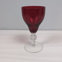 Morgantown Golf Ball Stem Ruby Red Cordial Goblet — 3 ⅞&quot; - $18.67