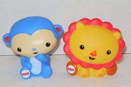 Fisher Price Rainforest Zoo Animal Bath Squirter Baby Monkey &amp; Lion Soft... - £7.75 GBP